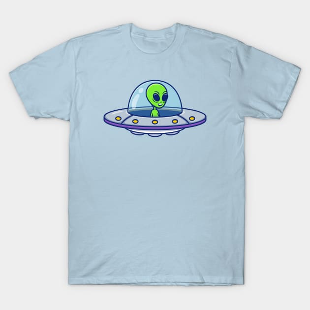 Cute Alien UFO T-Shirt by Catalyst Labs